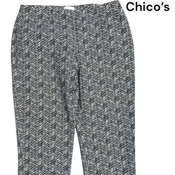 Chico's Pants - * ❤️Chico's Black & White  CROP PANT SPRING/SUMMER  MEDIUM